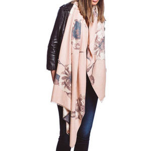 Soft 20% Cashmere Floral Oblong Scarf